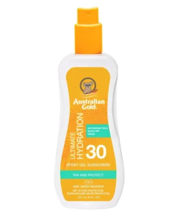 Australian Gold Ultimate Hydration Lotion Med Spray  Faktor 30 Solcreme Hos Frisøren   Baronen