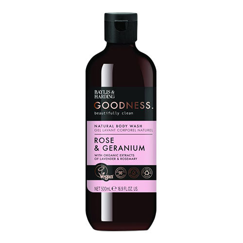 - Veganskbaylis   Harding Goodness Body Wash Rose   Geranium